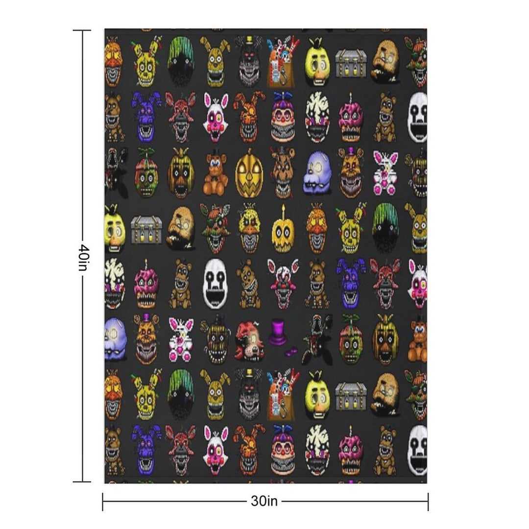 Five Nights at Freddy's - Pixel Art - Multiple Characters New Set Versatility Throw Blanket