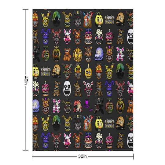 Five Nights at Freddy's - Pixel Art - Multiple Characters New Set Versatility Throw Blanket