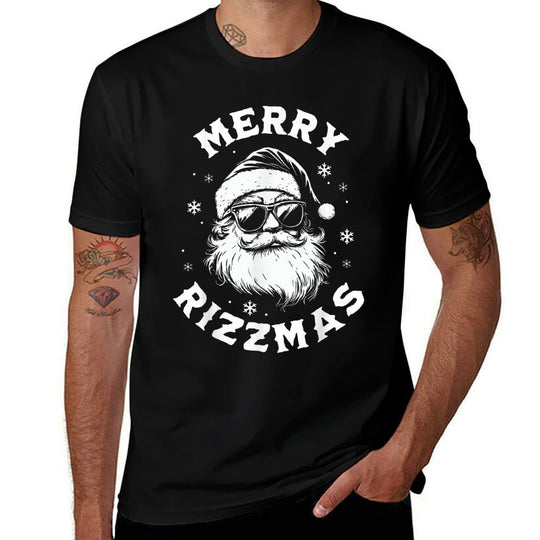 Merry Rizzmas Kidsns School Funny Christmas Santa Claus  Easy-care T-Shirt