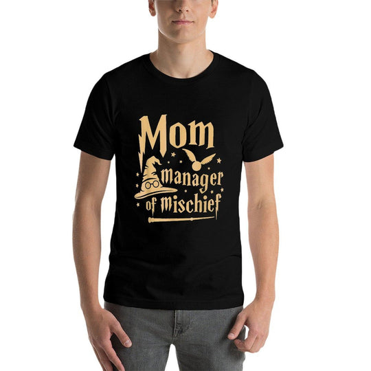 Magical Mom Manager of Mischief Birthday Family Matching  Soft T-Shirt