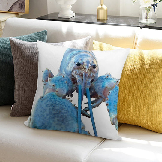 Blue Lobster Jumpscare Soft High-Density Material Throw Pillow