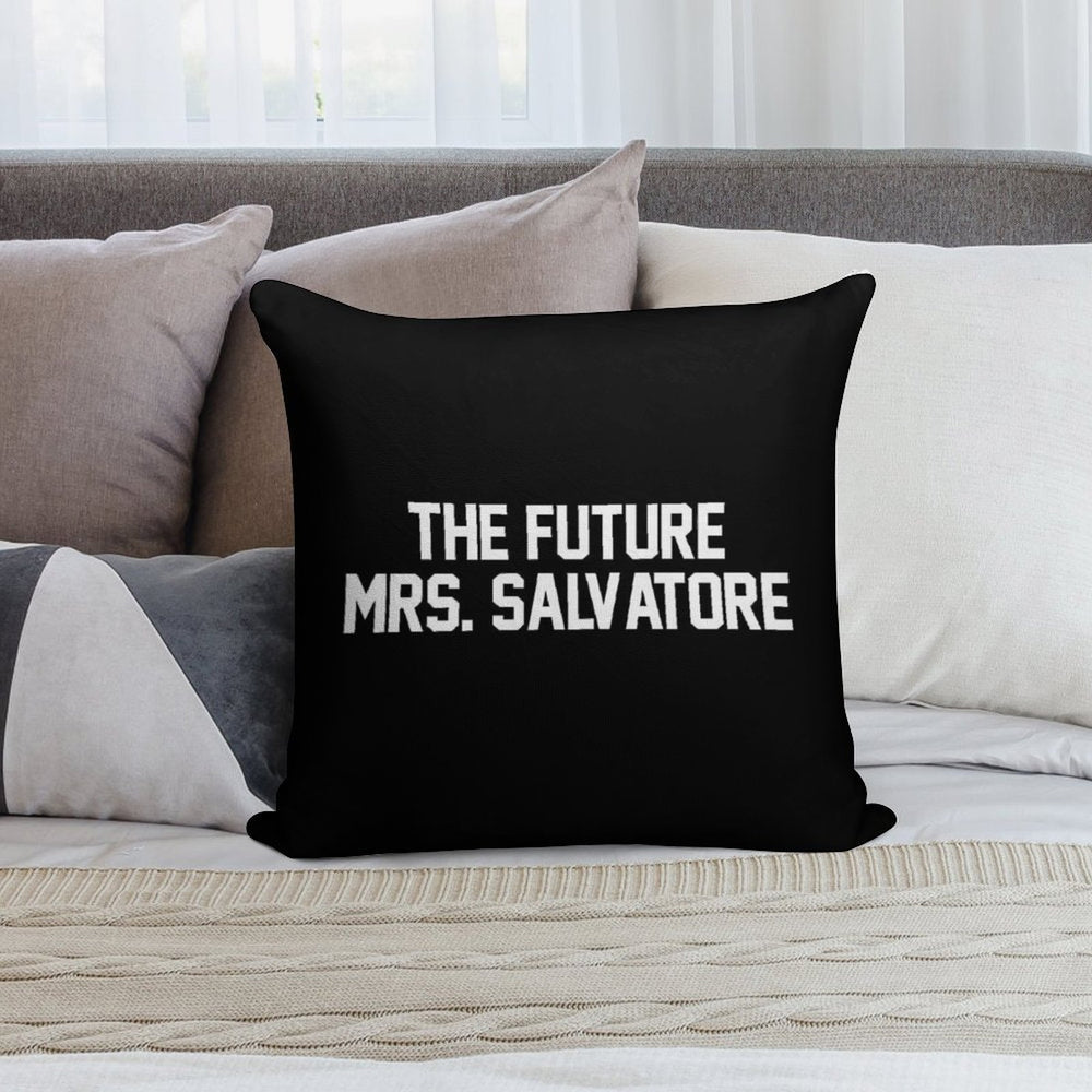 The Future Mrs. Salvatore-- White Soft Bedroom Essential Throw Pillow
