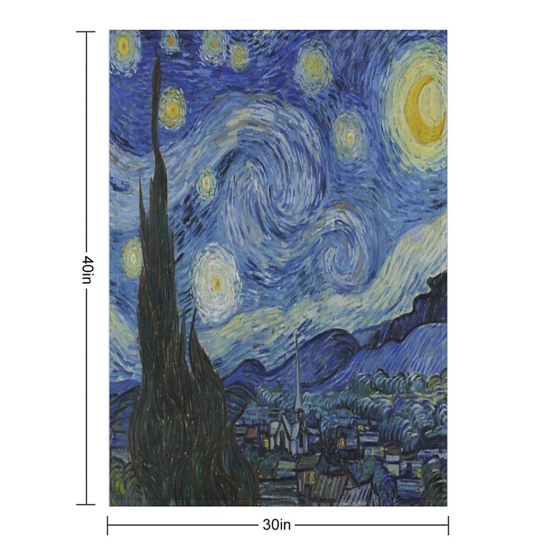 Starry Night (Vincent Van Gogh) Shrink-resistant Throw Blanket