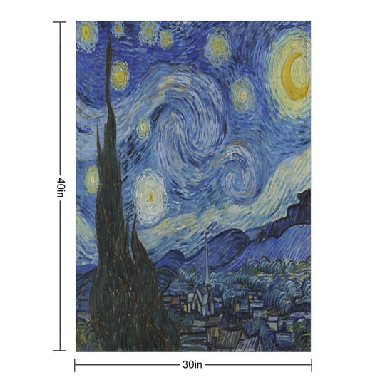 Starry Night (Vincent Van Gogh) Shrink-resistant Throw Blanket