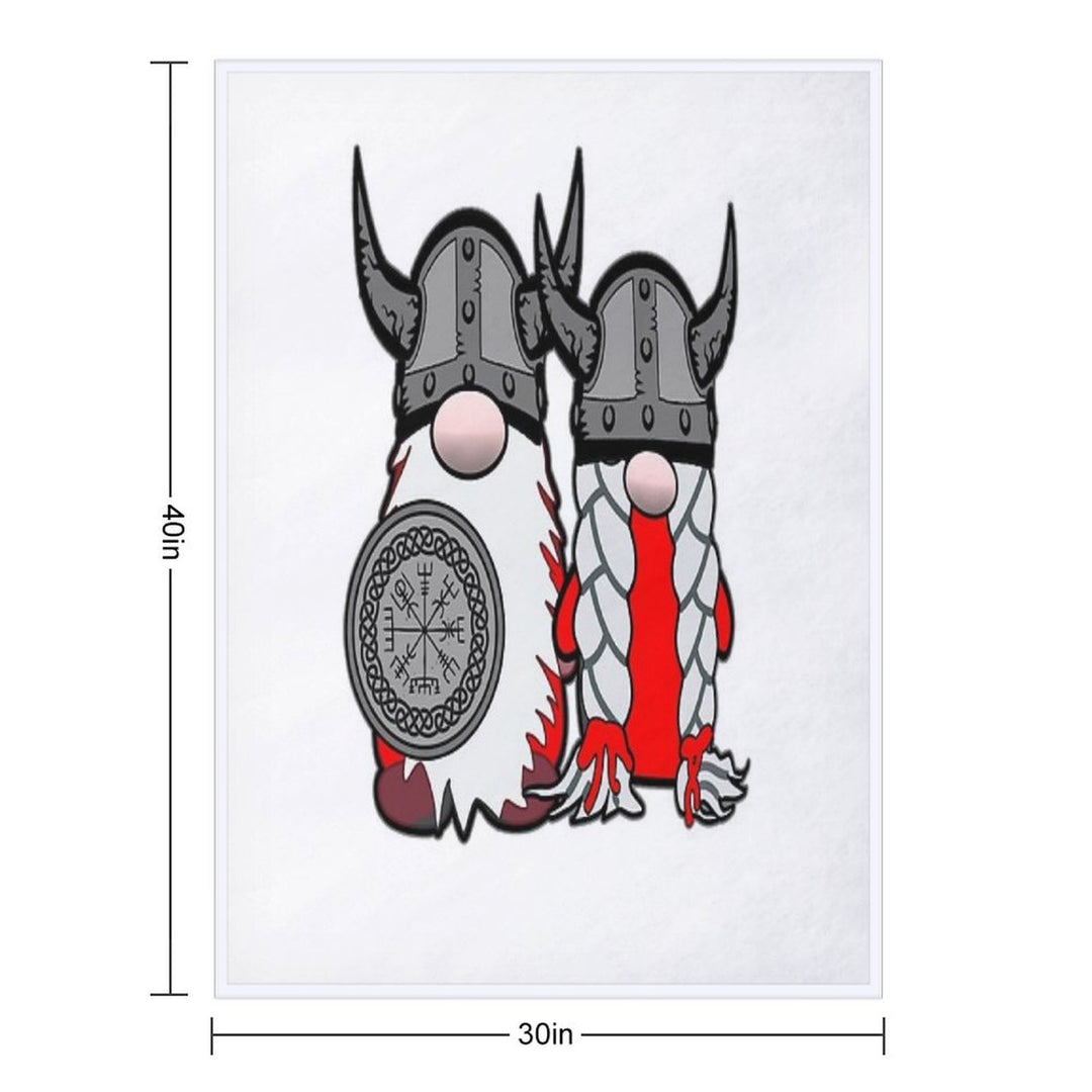 Cute Nordic Gnomes Viking Tomte Couple Scandinavian Nisse Versatility Throw Blanket