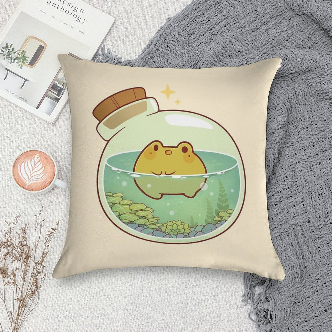 Round Frog Potion Soft Decorative Cover Throw Pillow
