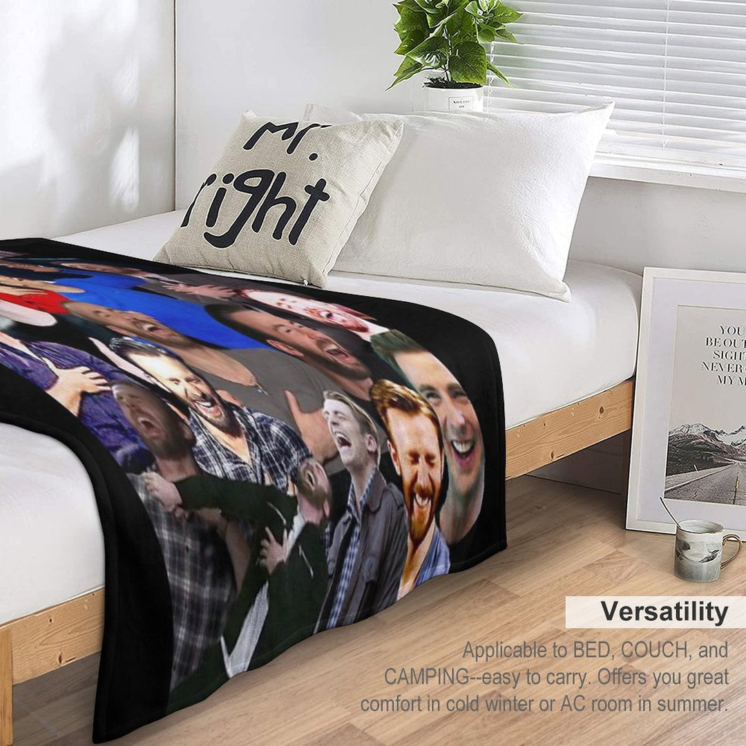 Chris Evans Laughing Machine-washable Throw Blanket
