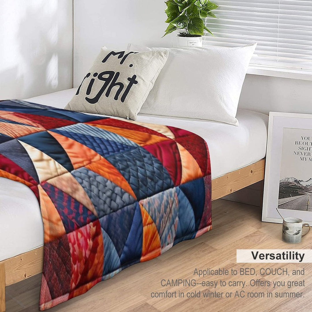 Quilted Patchwork Pattern Lightweight Throw Blanket