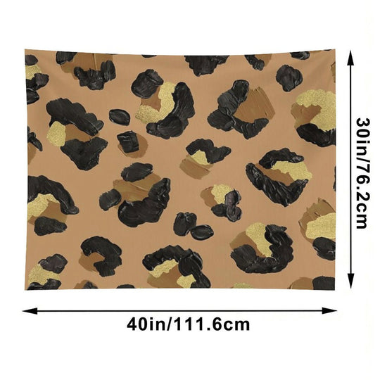 Leopard Print – Neutral & Gold Palette Tapestry