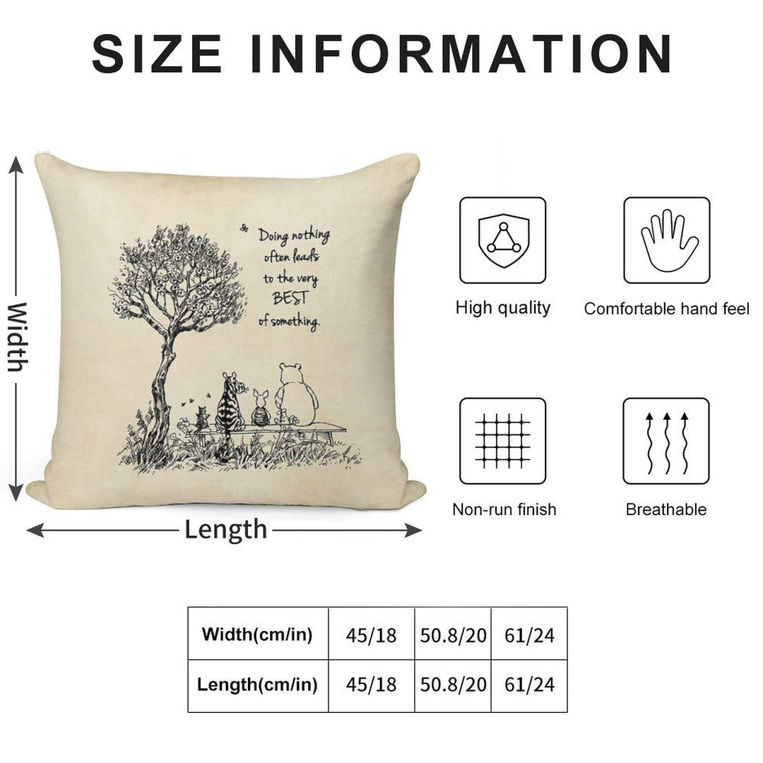 Winnie The Pooh And Friends ~ Doing Nothing Soft Short Plush Fabric Throw Pillow