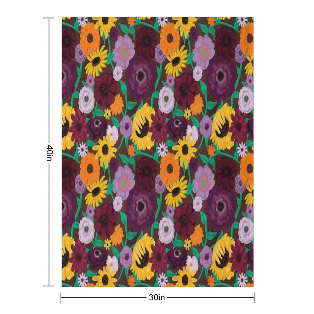 Surprise Song Piano Flowers  Acoustic Set Velvety-soft Throw Blanket