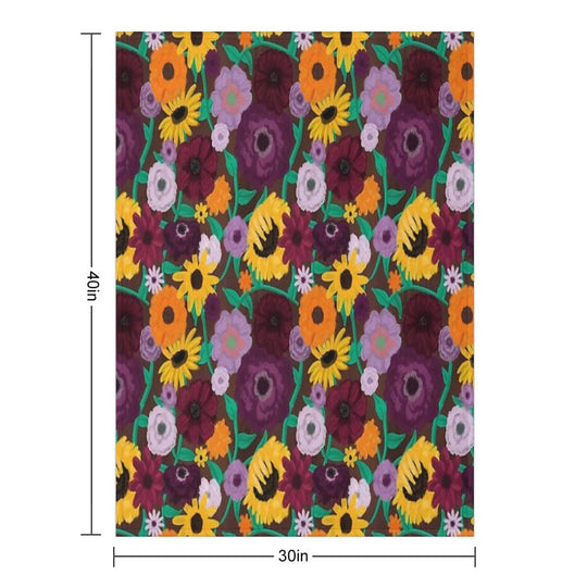 Surprise Song Piano Flowers  Acoustic Set Velvety-soft Throw Blanket