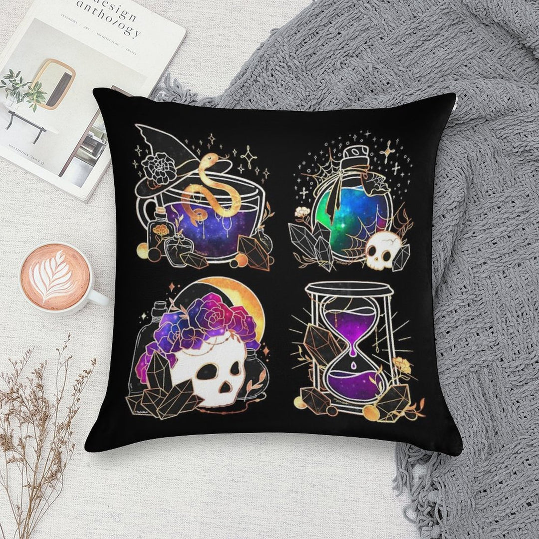 Elegant Gold And Galaxy Halloween Collection Soft Decorative Cover Throw Pillow