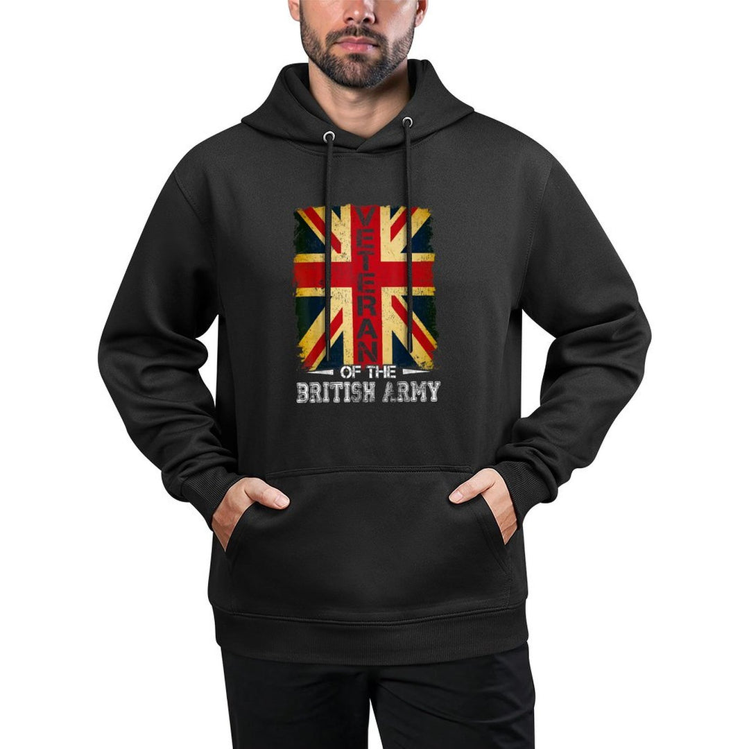 British Army Veteran Soldier Union Jack UK Armed Forces Shape Retention Hoodie