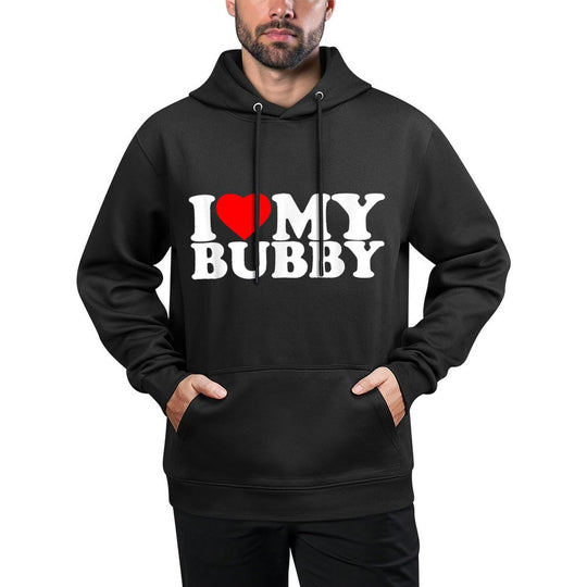 I Love My Bubby I Heart Family Grandpa Cotton-Polyester Blend Hoodie