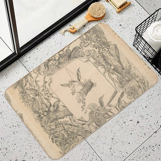 Victorian Orchids  Fade-Resistant Bath Mat