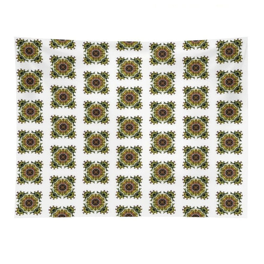 Green Organic Plant Pattern Tapestry