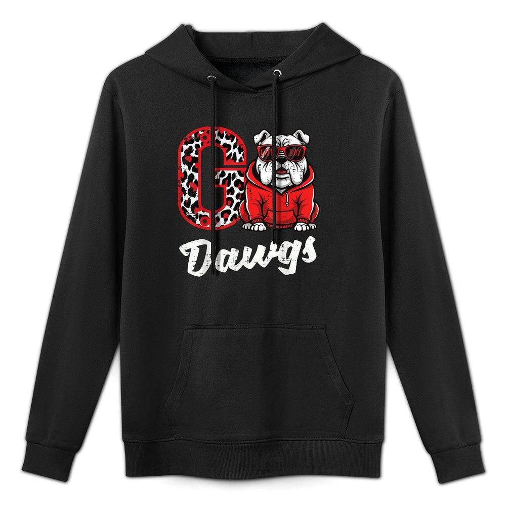 Bulldog Go Dawgs Men Women Kids Boys Youth Girlsn Medium-Weight Fabric Hoodie