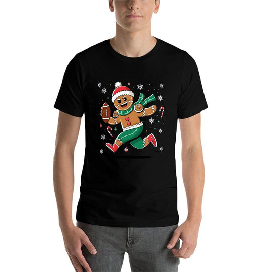 Gingerbread American Football Player Game Day Christmas Fun  Vintage-inspired T-Shirt