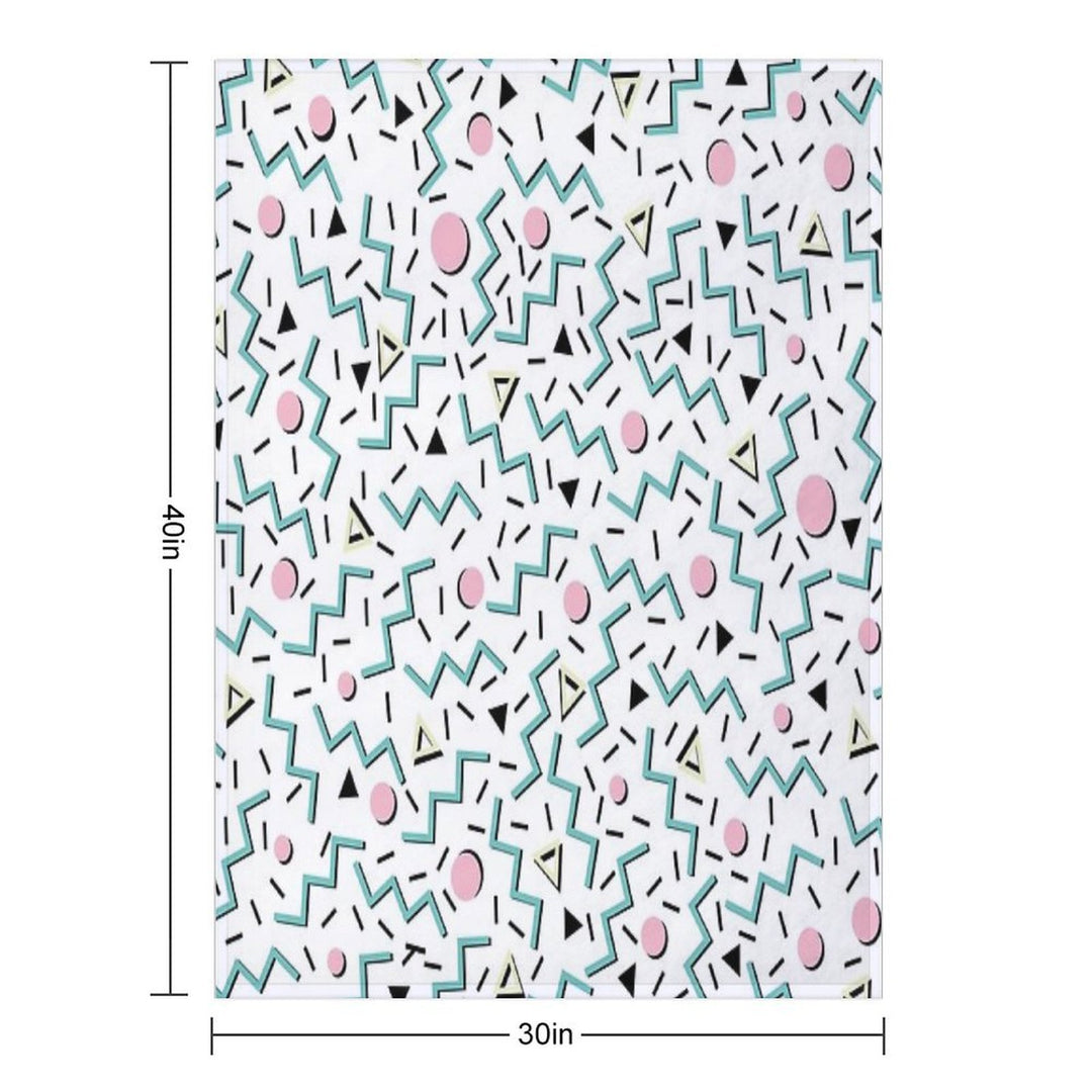 Back to The 80's Eighties, Funky Memphis Pattern Design Compact Throw Blanket