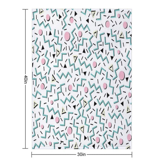 Back to The 80's Eighties, Funky Memphis Pattern Design Compact Throw Blanket