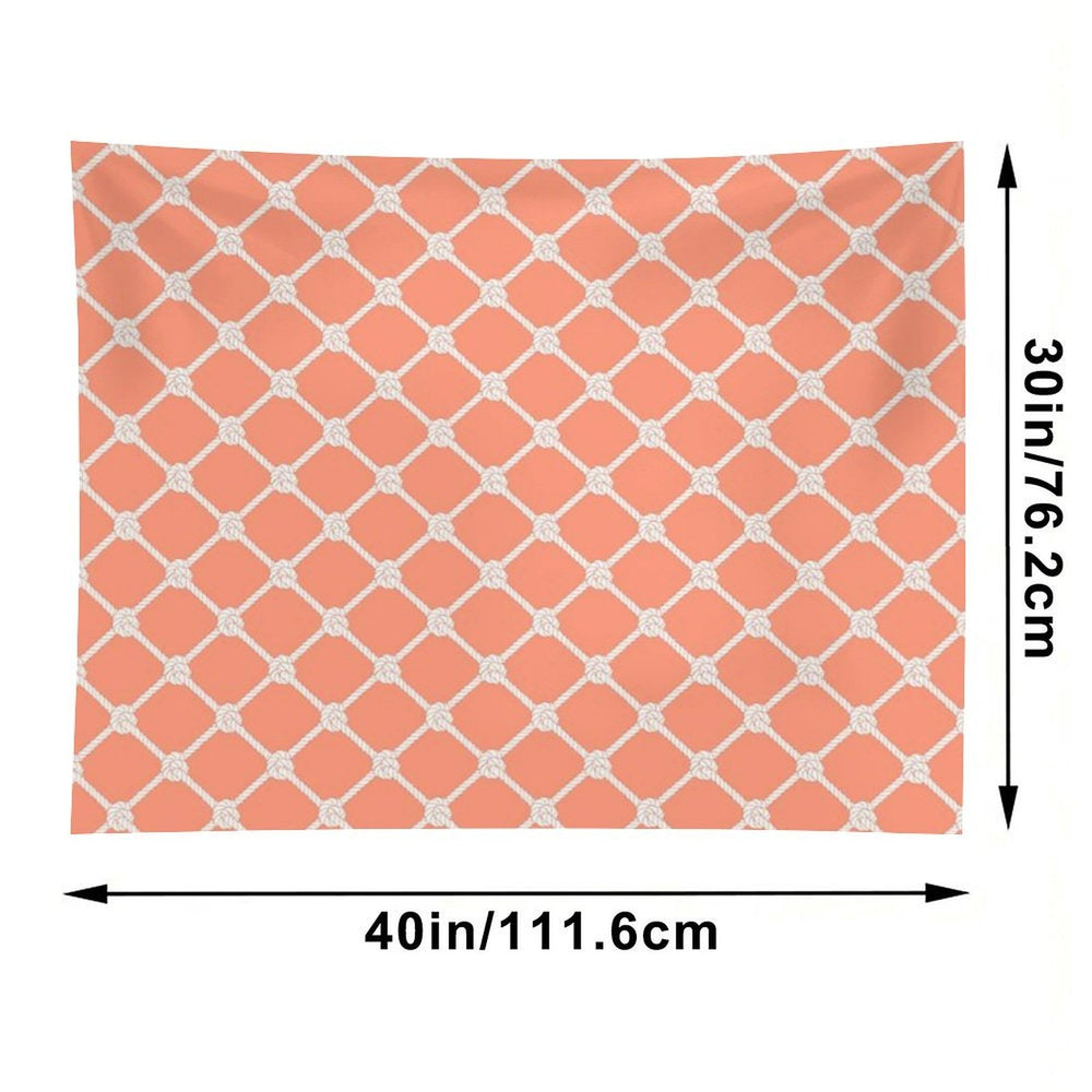 New Nautical Netting Design in Florida Color Palette- Coral Glow Tapestry