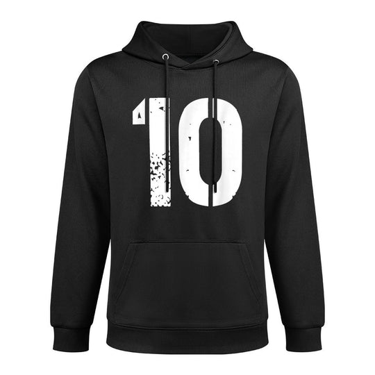 Uniform Numbered Jersey Designs for Sports Fans - Number 10 Varsity Team - 10th Birthday & Ten Years Old Cotton-Polyester Blend Hoodie