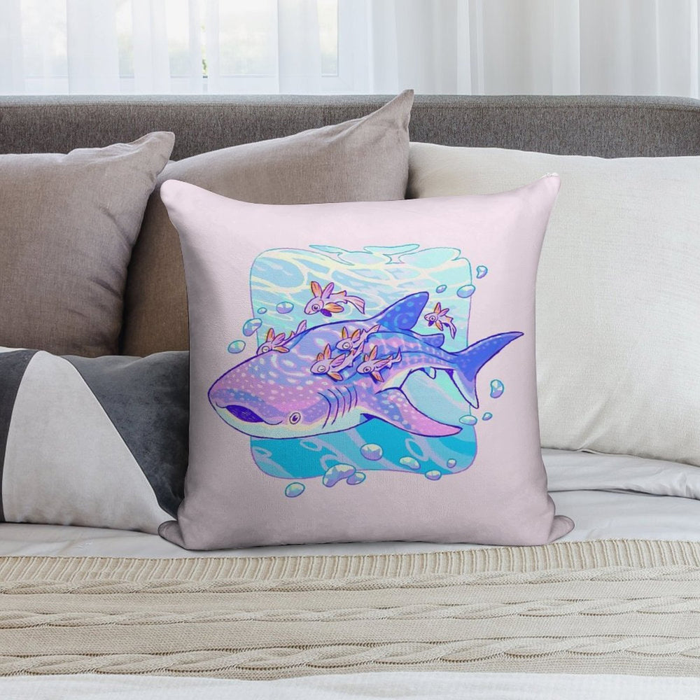 Whale Shark Anatomy Soft Hidden Zipper Throw Pillow
