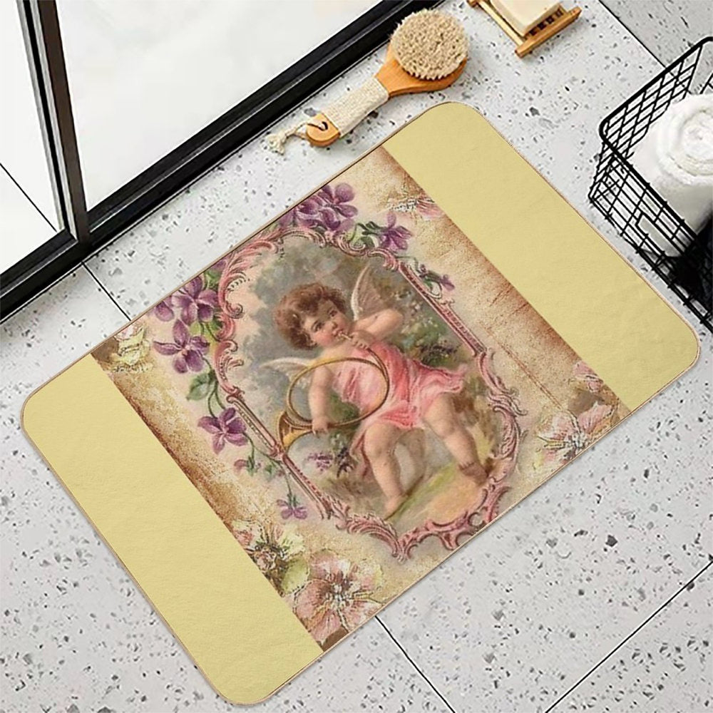 Vintage Angel, Victorian Angel  Long-Lasting Bath Mat