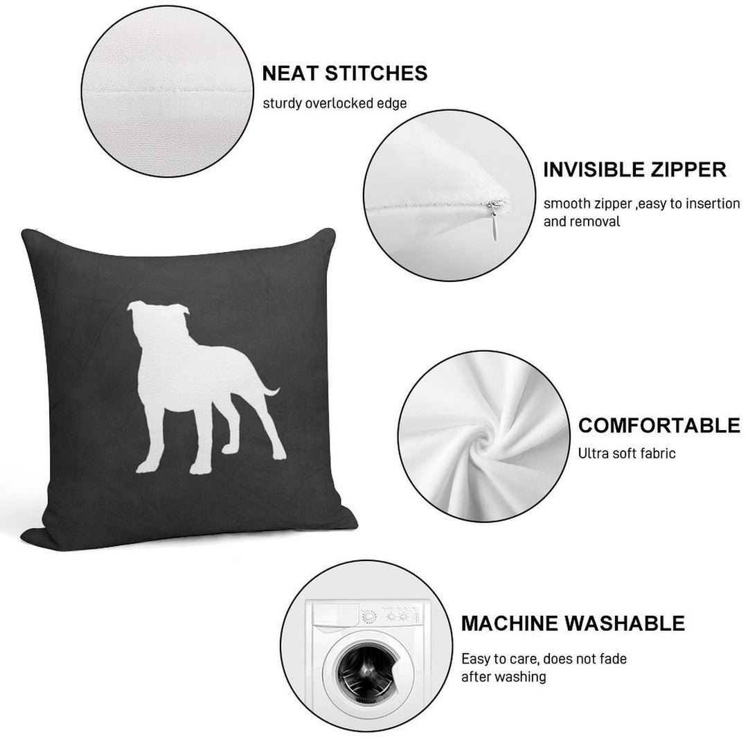 Staffordshire Bull Terrier Silhouette(s) Soft Decorative Cover Throw Pillow