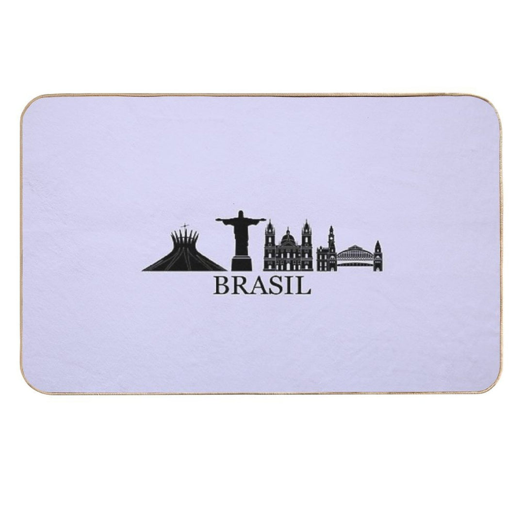 Brazil Landmarks  Fade-Resistant Bath Mat