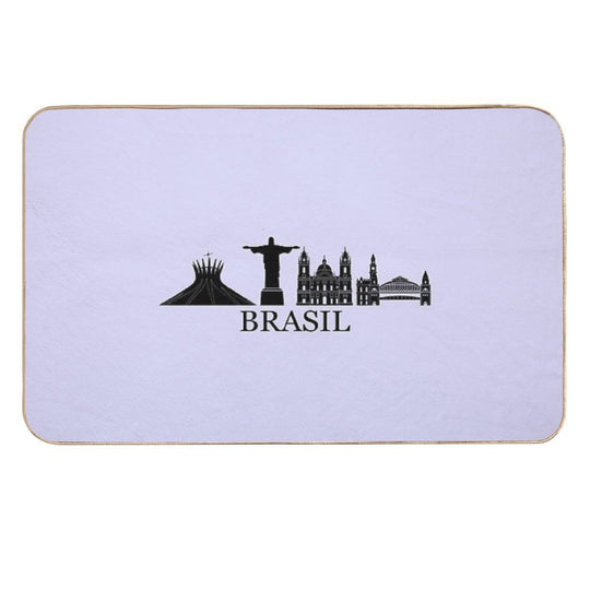 Brazil Landmarks  Fade-Resistant Bath Mat