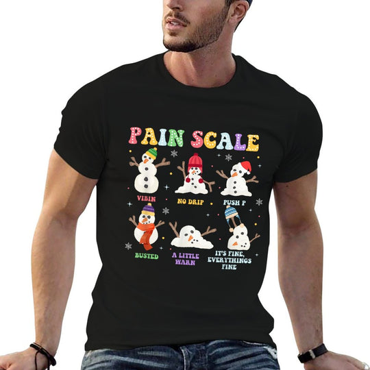 Pain Scale Snowman, ICU Nurses Christmas, Trauma Nurse  Summer-ready Fabric T-Shirt