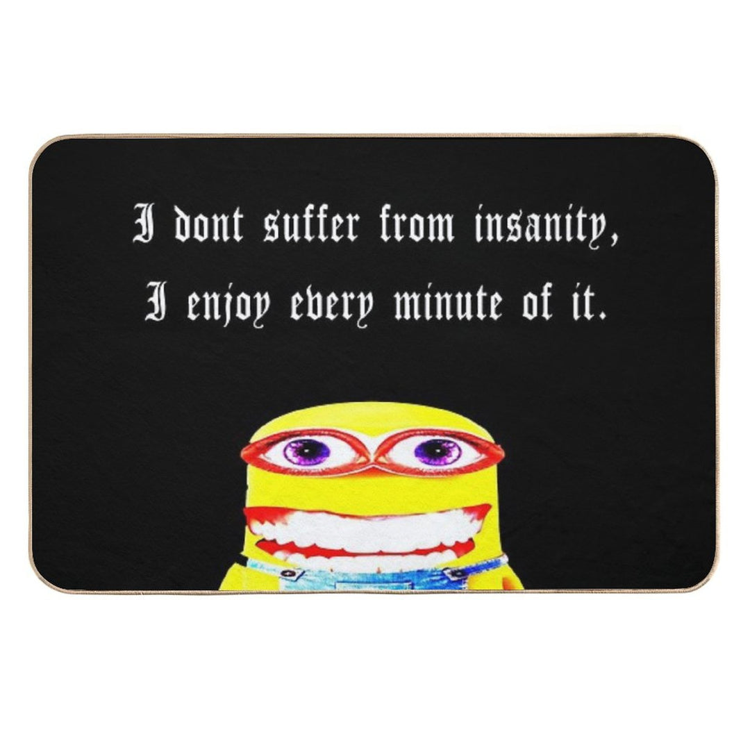 Funny Minion Ironic Insanity Quote Meme  Anti-Trip Bath Mat