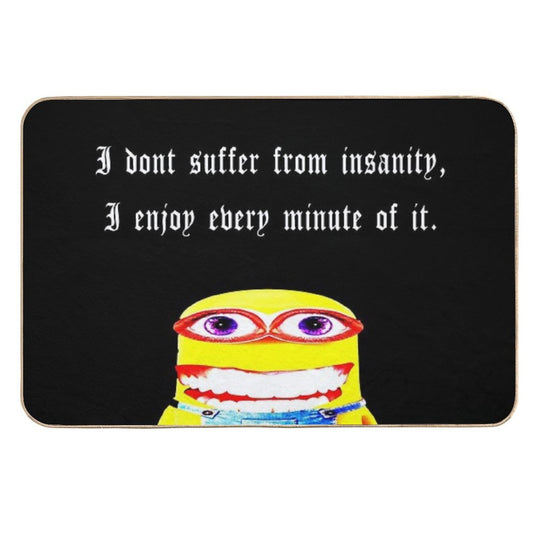 Funny Minion Ironic Insanity Quote Meme  Anti-Trip Bath Mat