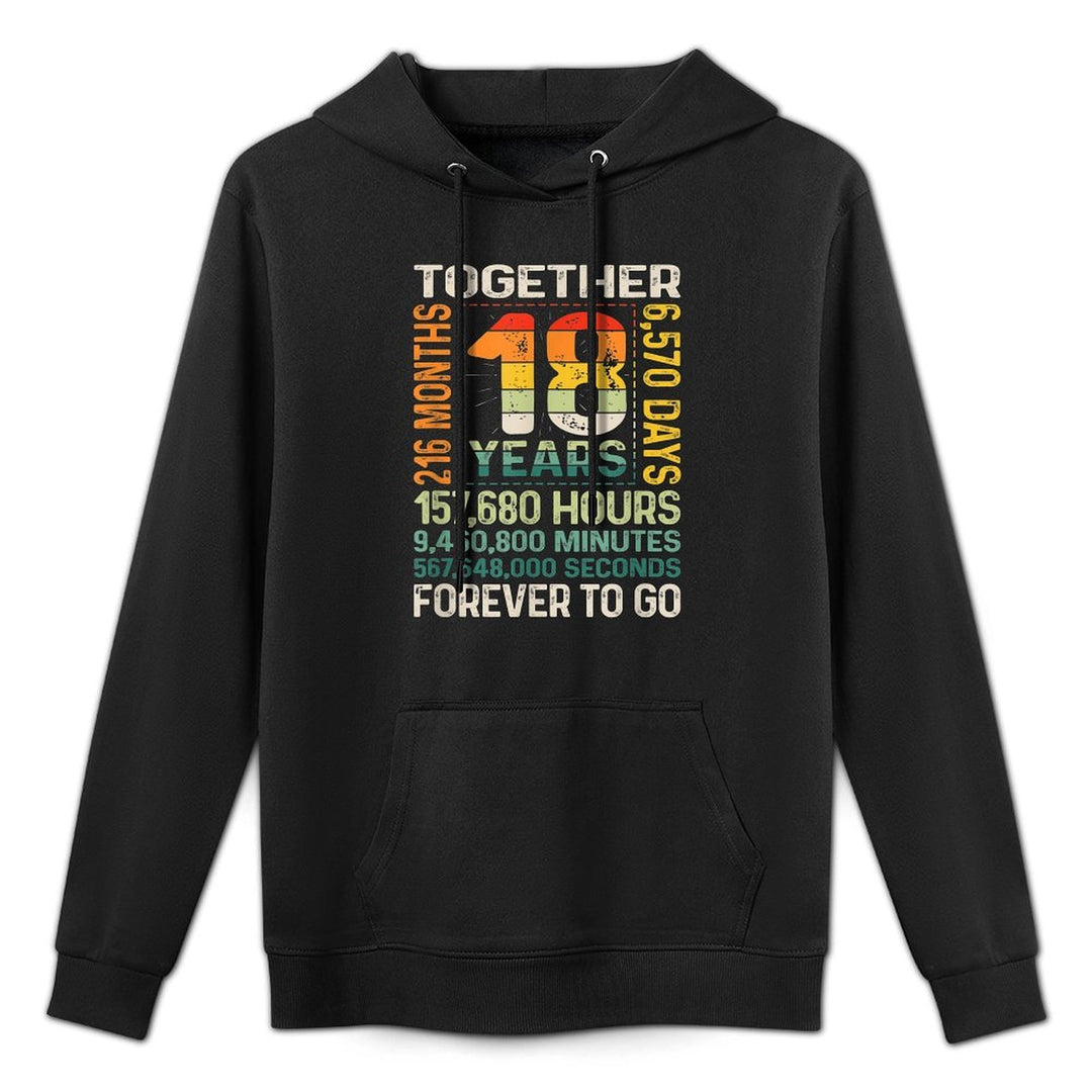 Together 18 Years Forever To Go - 18th Wedding Anniversary Shape Retention Hoodie
