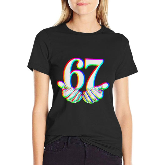 Funny Six Seven Meme Hands Gesture Gen Alpha Slang Art  Summer-ready Fabric T-Shirt