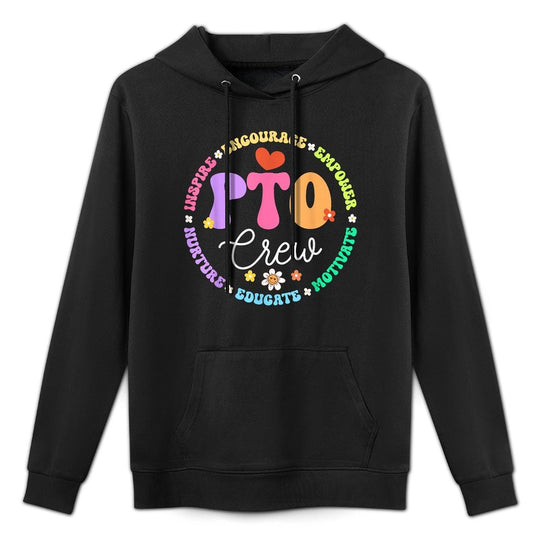PTO Crew Back to School Matching Group Parent Teacher Cotton-Polyester Blend Hoodie