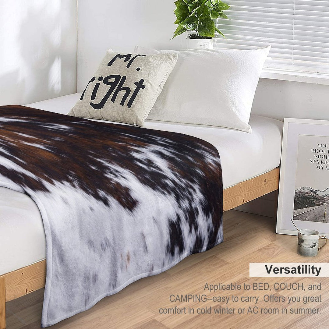 Wanderlust Cow Art Machine-washable Throw Blanket