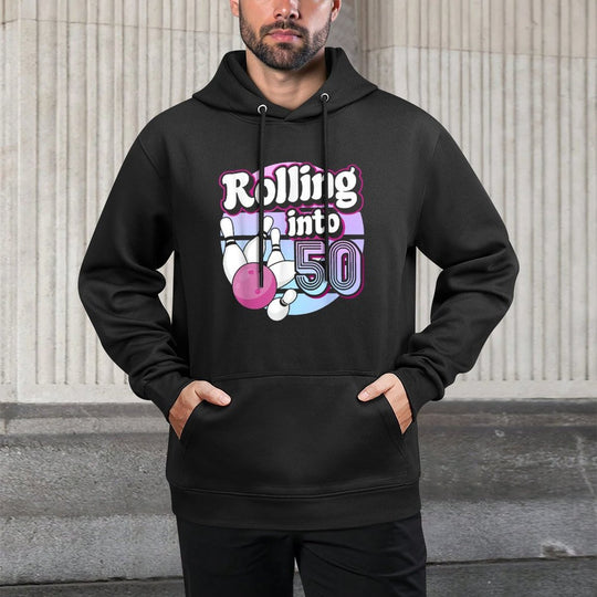 Rolling Into 50 Bowling 50th Birthday Casual Wear Hoodie
