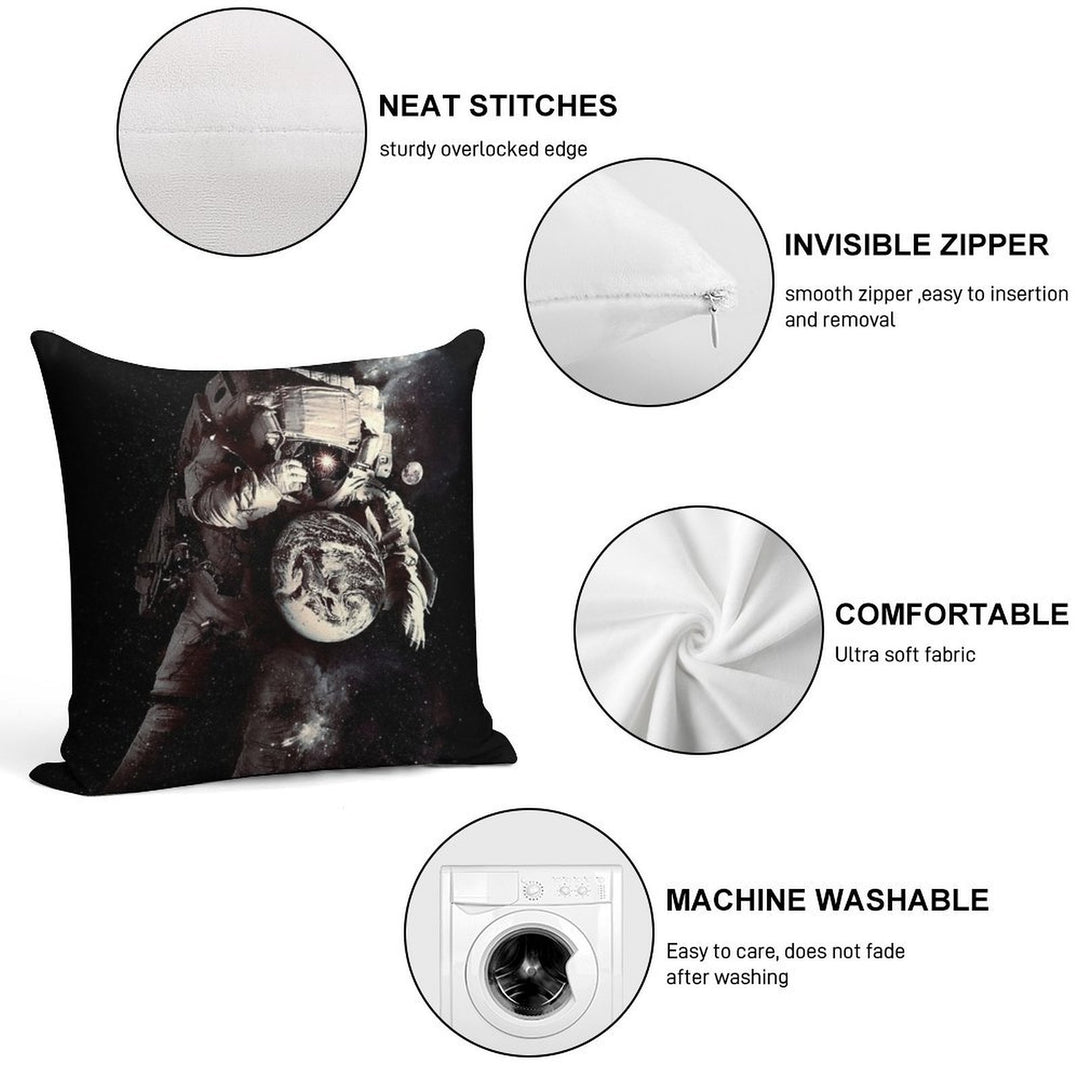 It's A Small World After All Soft Hidden Zipper Throw Pillow