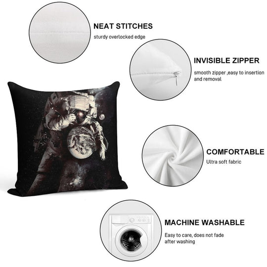 It's A Small World After All Soft Hidden Zipper Throw Pillow