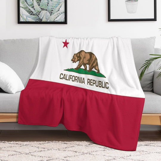 California Republic State Flag of California Easy Care Throw Blanket
