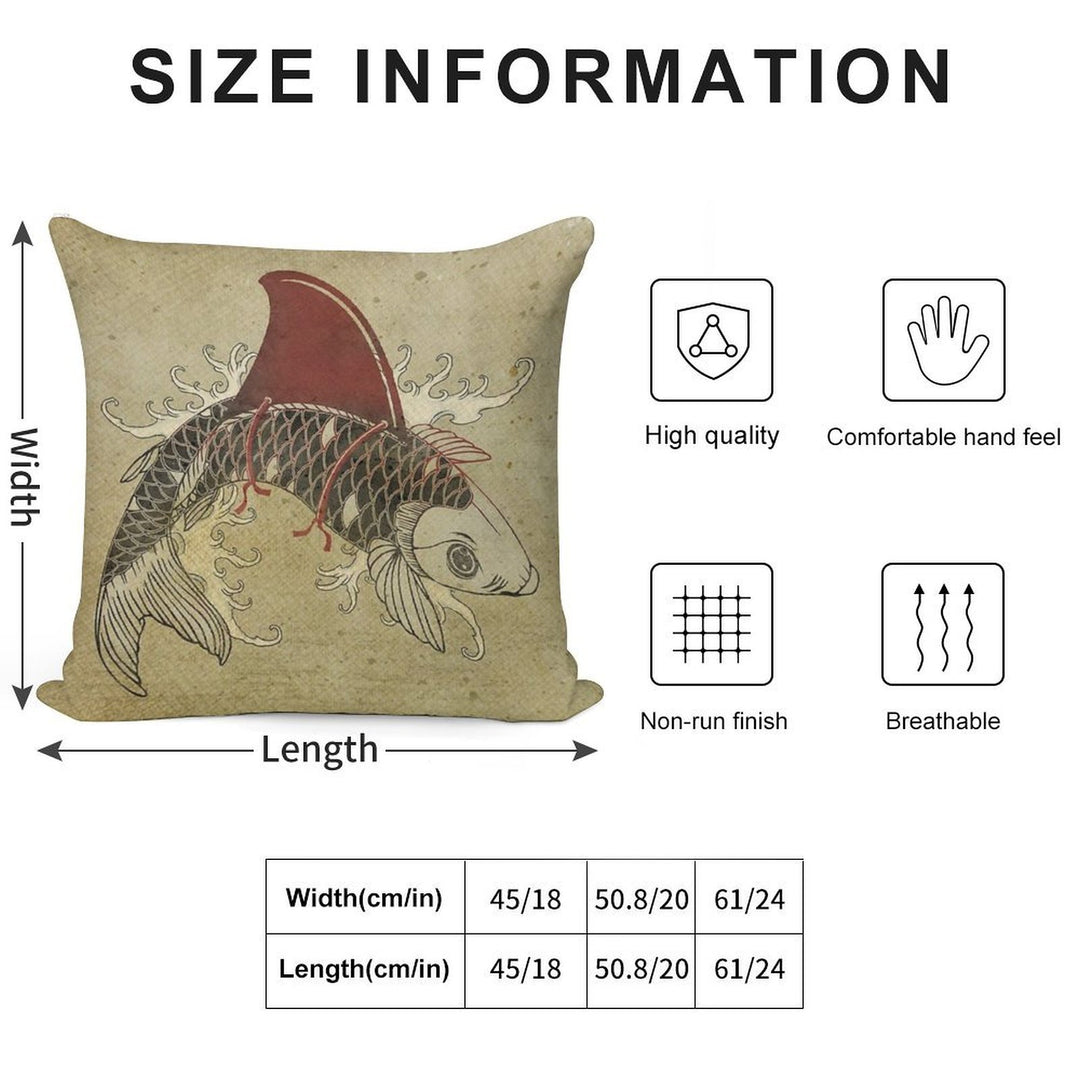 Koi Shark Fin 03 Soft Multiple Sizes Throw Pillow