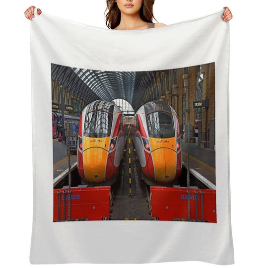 LNER Azuma Trains at Kings Cross Multi-functional Throw Blanket