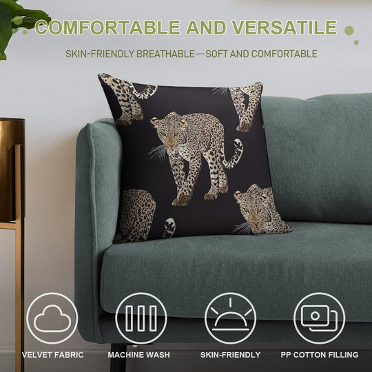 Leopard Soft Hidden Zipper Throw Pillow