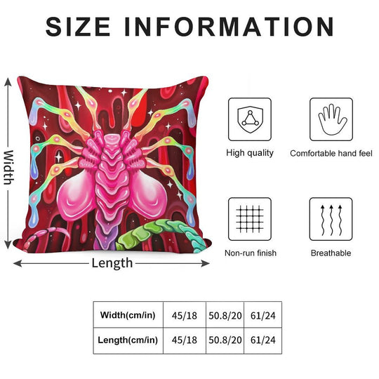 Rainbow Alien Soft Shrink-Resistant Throw Pillow