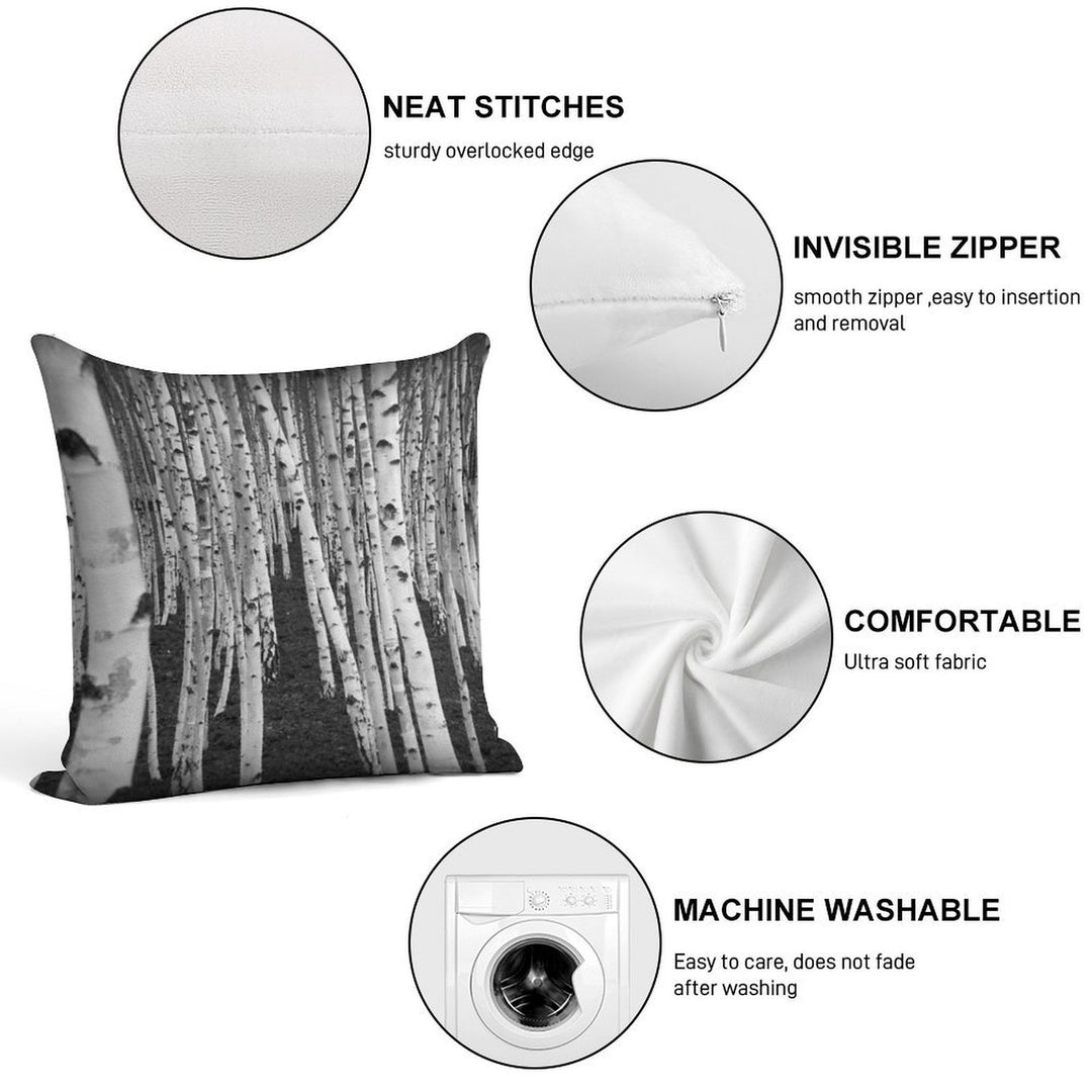Silver Birch Trees Soft Multiple Sizes Throw Pillow