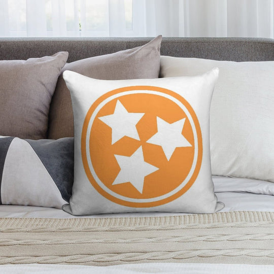 Orange Tristar Soft Short Plush Fabric Throw Pillow