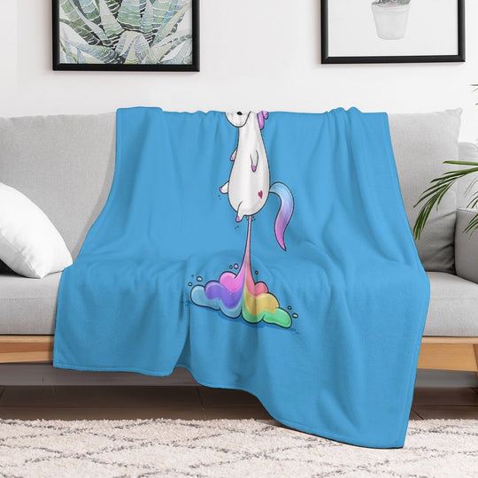 Unicorn Fart Durable Throw Blanket